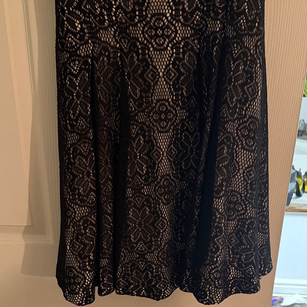 Betsey Johnson Black Lace Dress with Pearl Collar - Picture 2 of 8
